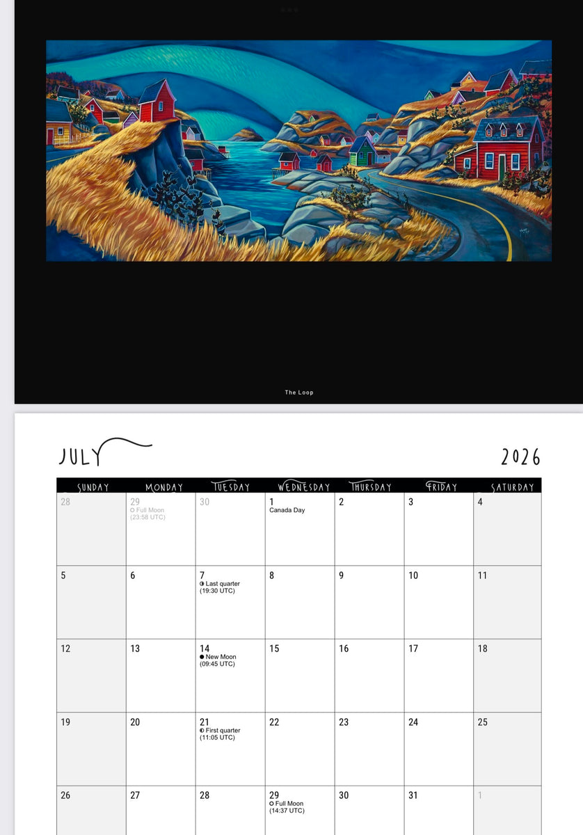 2026 Calendar – Print by Adam Young, Newfoundland artist– Young
