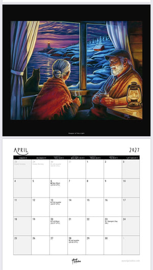 2027 wall calendar by Adam Young, April 2027 page
