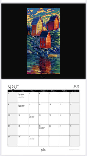 2027 wall calendar by Adam Young, August 2027 page