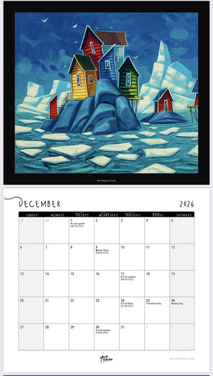 2027 wall calendar by Adam Young, December 2026 page