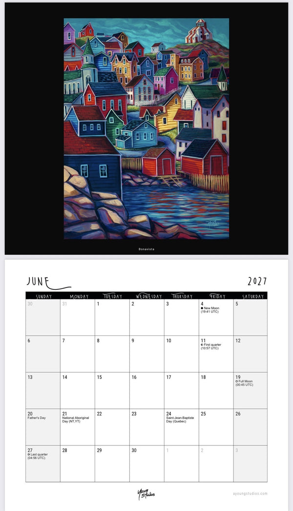2027 wall calendar by Adam Young, June 2027 page