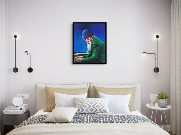 A Daisy a Day canvas shown in a room setting