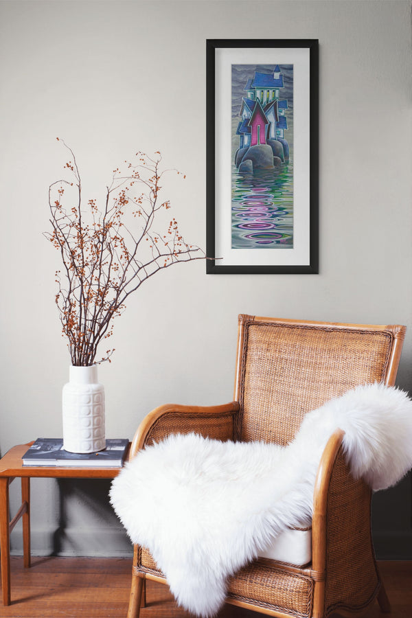 A Little Pink framed paper print shown in a room setting