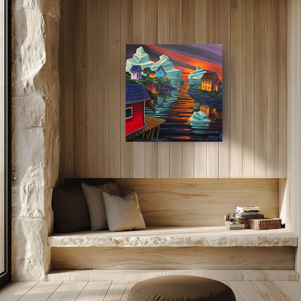 Barr'd Islands canvas shown in a room setting (2)