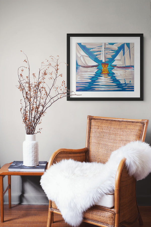 Bluenose framed paper print shown in a room setting