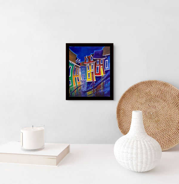 A Colourful Rain #2 canvas shown in a room setting (2)
